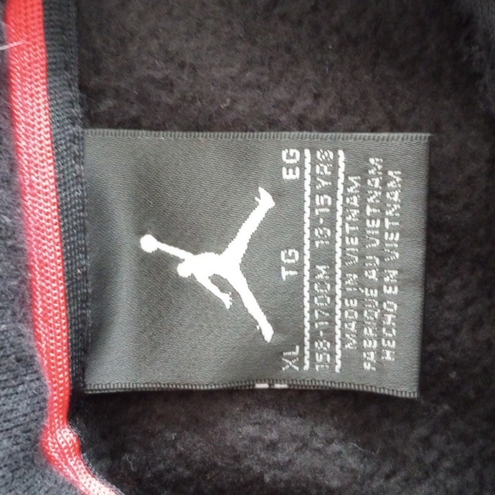 Nike Air Jumpman Logo Hoodie Pullover Sweatshirt Youth XL Black White - Picture 5 of 7